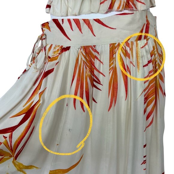 New York & Co Eva Mendes Wilma Maxi Skirt Set S Natural Off The Shoulder Top - Picture 7 of 14